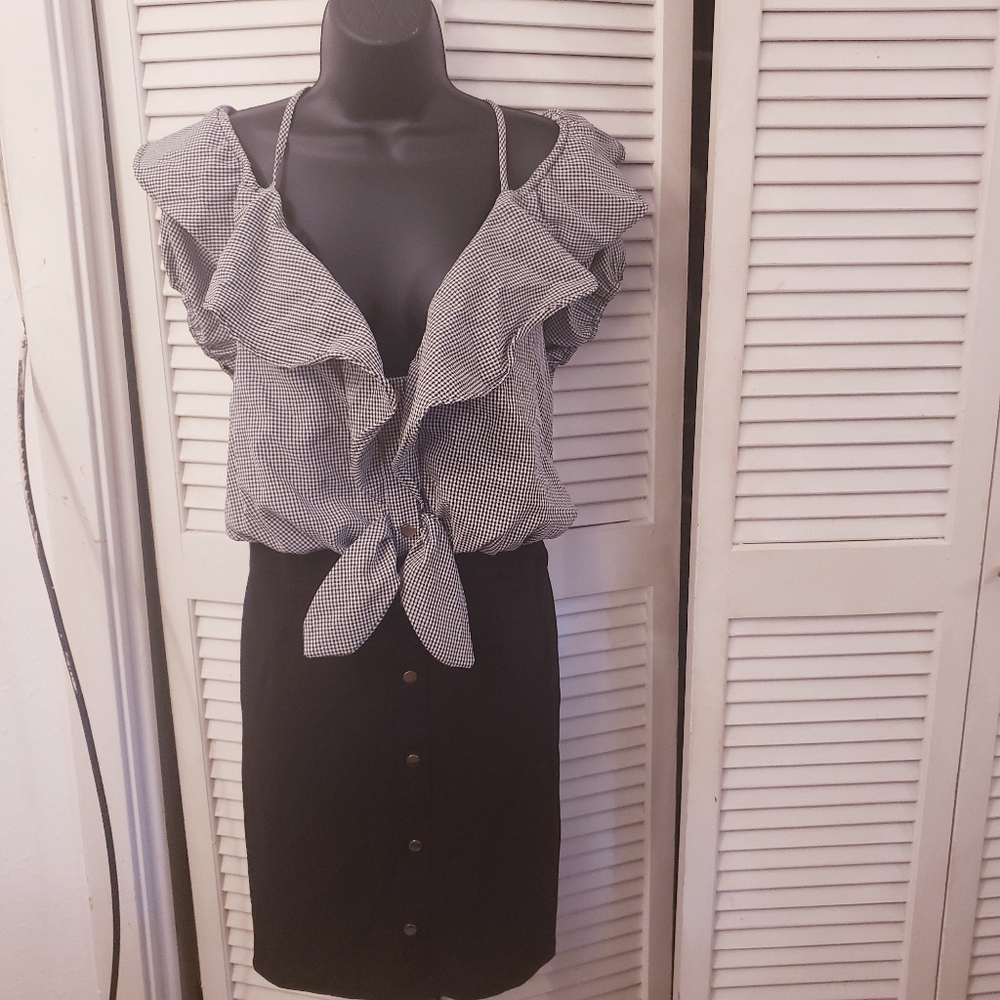 Checker Black & White Dress